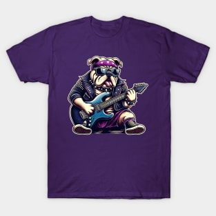 Bulldog Playing Guitar T-Shirt